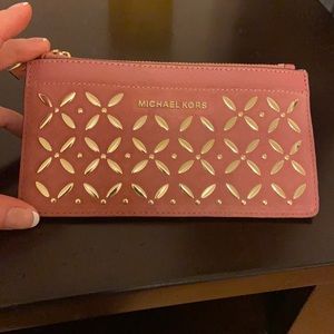 Michael Kors Suede pink suede wallet